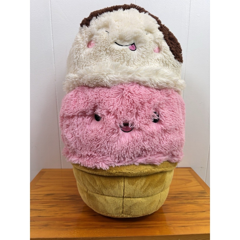 Squishable Ice Cream Cone‎ with Sprinkles 15" Plush Stuffie Vanilla Strawberry